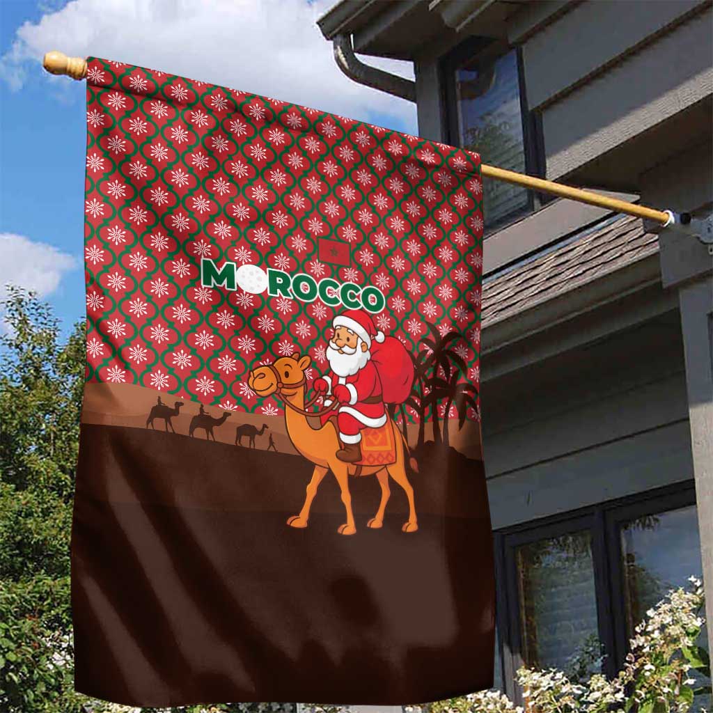 Morocco Christmas Garden Flag Santa Claus Camel Caravan Desert Scene - African Pride