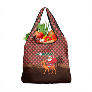 Morocco Christmas Grocery Bag Santa Claus Camel Caravan Desert Scene - African Pride