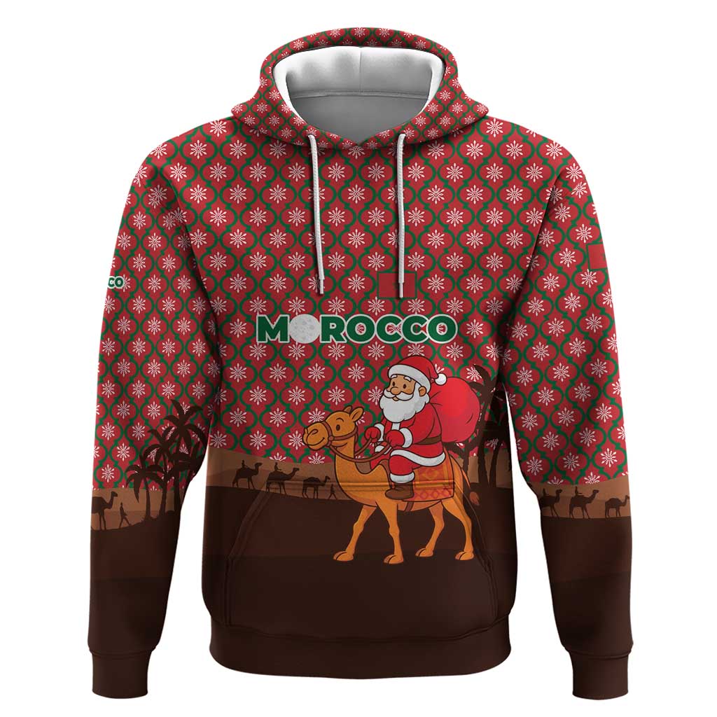 Morocco Christmas Hoodie Santa Claus Camel Caravan Desert Scene - African Pride