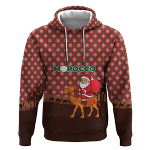 Morocco Christmas Hoodie Santa Claus Camel Caravan Desert Scene - African Pride