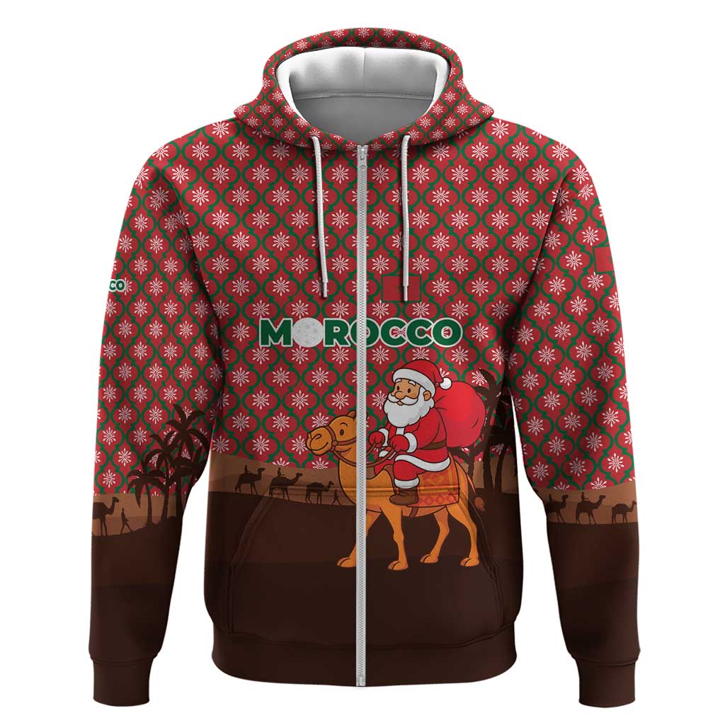Morocco Christmas Hoodie Santa Claus Camel Caravan Desert Scene - African Pride