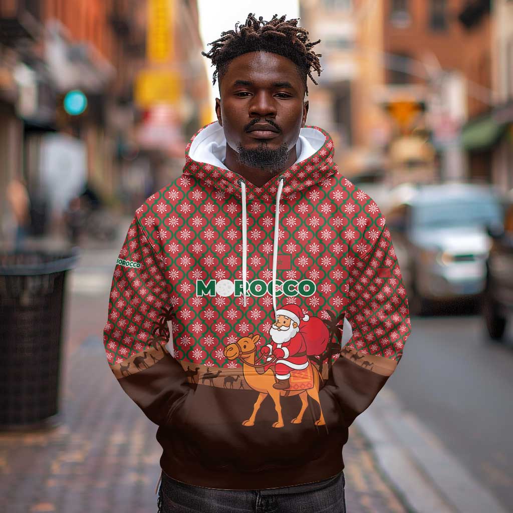 Morocco Christmas Hoodie Santa Claus Camel Caravan Desert Scene - African Pride