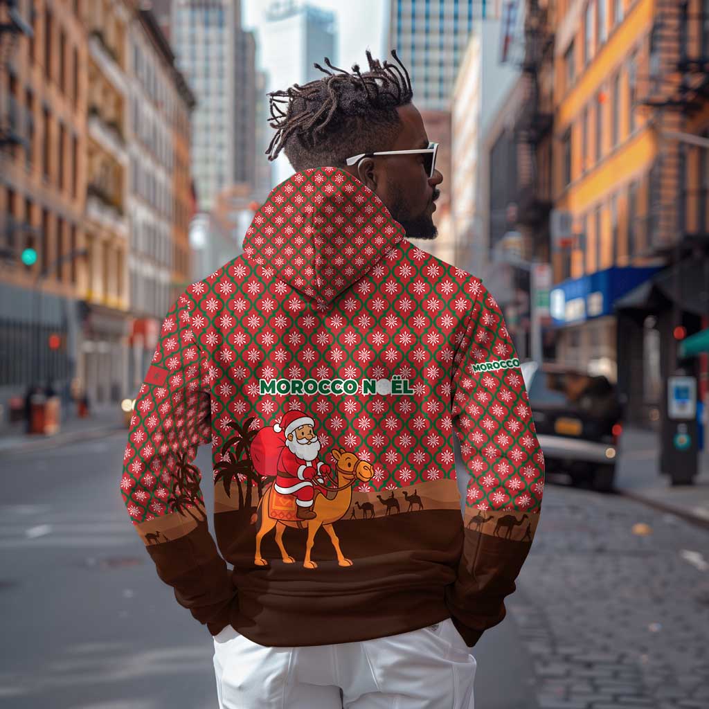 Morocco Christmas Hoodie Santa Claus Camel Caravan Desert Scene - African Pride