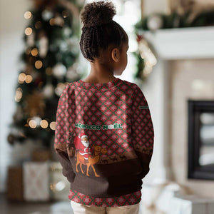 Morocco Christmas Kid Ugly Christmas Sweater Santa Claus Camel Caravan Desert Scene - African Pride