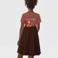 Morocco Christmas Kid Short Sleeve Dress Santa Claus Camel Caravan Desert Scene - African Pride