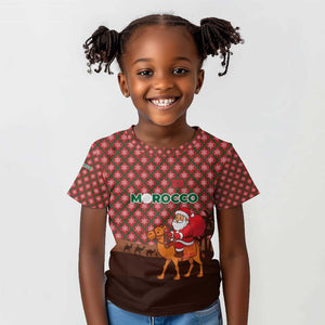 Morocco Christmas Kid T shirt Santa Claus Camel Caravan Desert Scene - African Pride