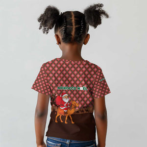Morocco Christmas Kid T shirt Santa Claus Camel Caravan Desert Scene - African Pride