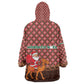 Morocco Christmas Kid Wearable Blanket Hoodie Santa Claus Camel Caravan Desert Scene - African Pride