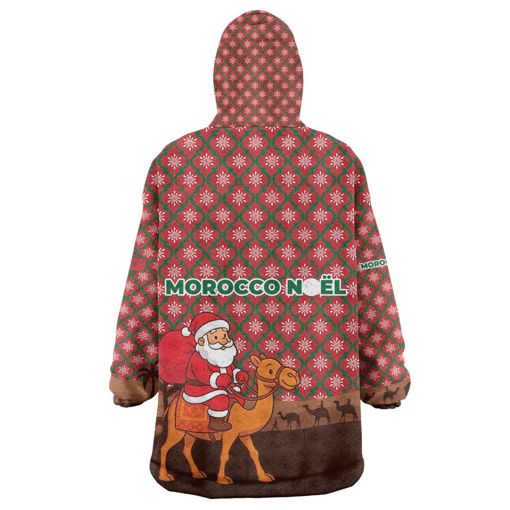 Morocco Christmas Kid Wearable Blanket Hoodie Santa Claus Camel Caravan Desert Scene - African Pride