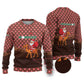 Morocco Christmas Ugly Christmas Sweater Santa Claus Camel Caravan Desert Scene - African Pride