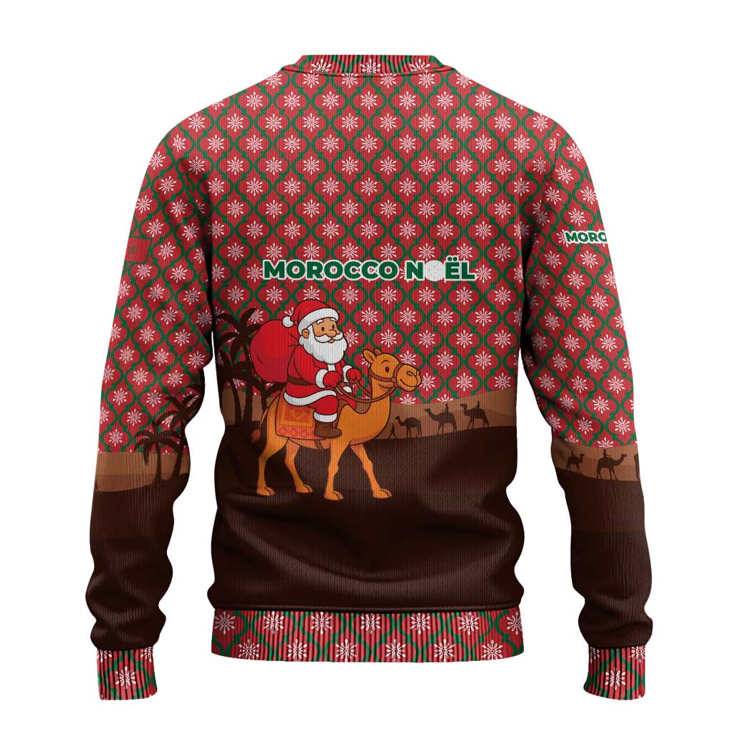 Morocco Christmas Ugly Christmas Sweater Santa Claus Camel Caravan Desert Scene - African Pride