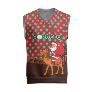 Morocco Christmas Knitted V-Neck Vest Santa Claus Camel Caravan Desert Scene - African Pride