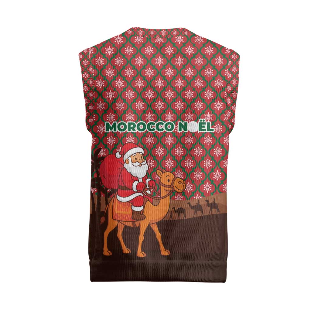Morocco Christmas Knitted V-Neck Vest Santa Claus Camel Caravan Desert Scene - African Pride