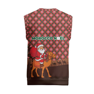 Morocco Christmas Knitted V-Neck Vest Santa Claus Camel Caravan Desert Scene - African Pride