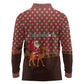 Morocco Christmas Long Sleeve Polo Shirt Santa Claus Camel Caravan Desert Scene - African Pride