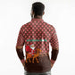 Morocco Christmas Long Sleeve Polo Shirt Santa Claus Camel Caravan Desert Scene - African Pride