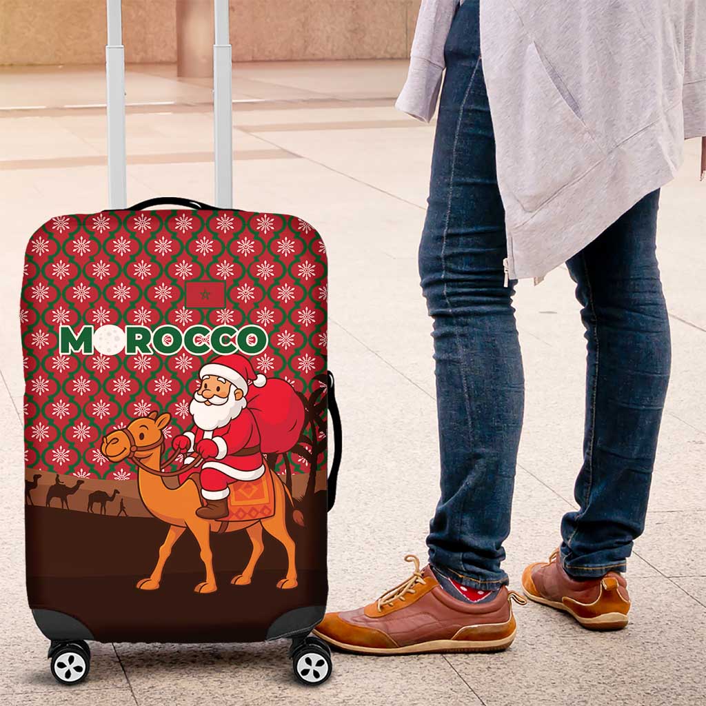 Morocco Christmas Luggage Cover Santa Claus Camel Caravan Desert Scene - African Pride