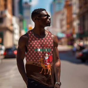 Morocco Christmas Men Tank Top Santa Claus Camel Caravan Desert Scene - African Pride