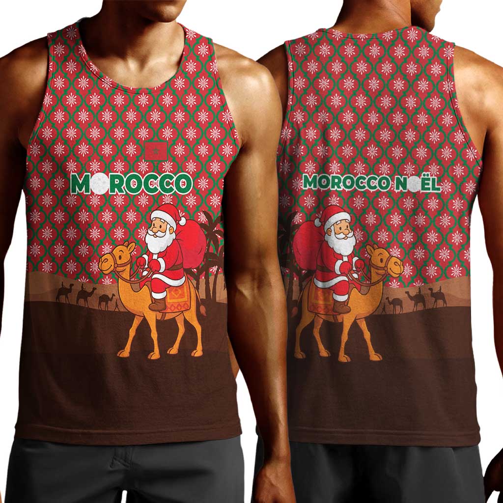 Morocco Christmas Men Tank Top Santa Claus Camel Caravan Desert Scene - African Pride