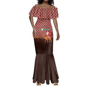 Morocco Christmas Mermaid Dress Santa Claus Camel Caravan Desert Scene - African Pride