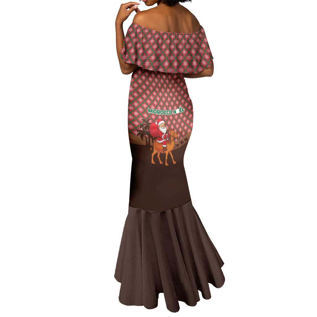 Morocco Christmas Mermaid Dress Santa Claus Camel Caravan Desert Scene - African Pride