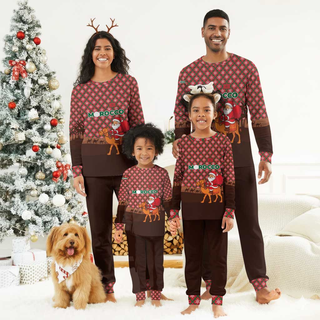 Morocco Christmas Pajama Set Santa Claus Camel Caravan Desert Scene - African Pride