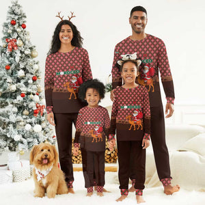 Morocco Christmas Pajama Set Santa Claus Camel Caravan Desert Scene - African Pride