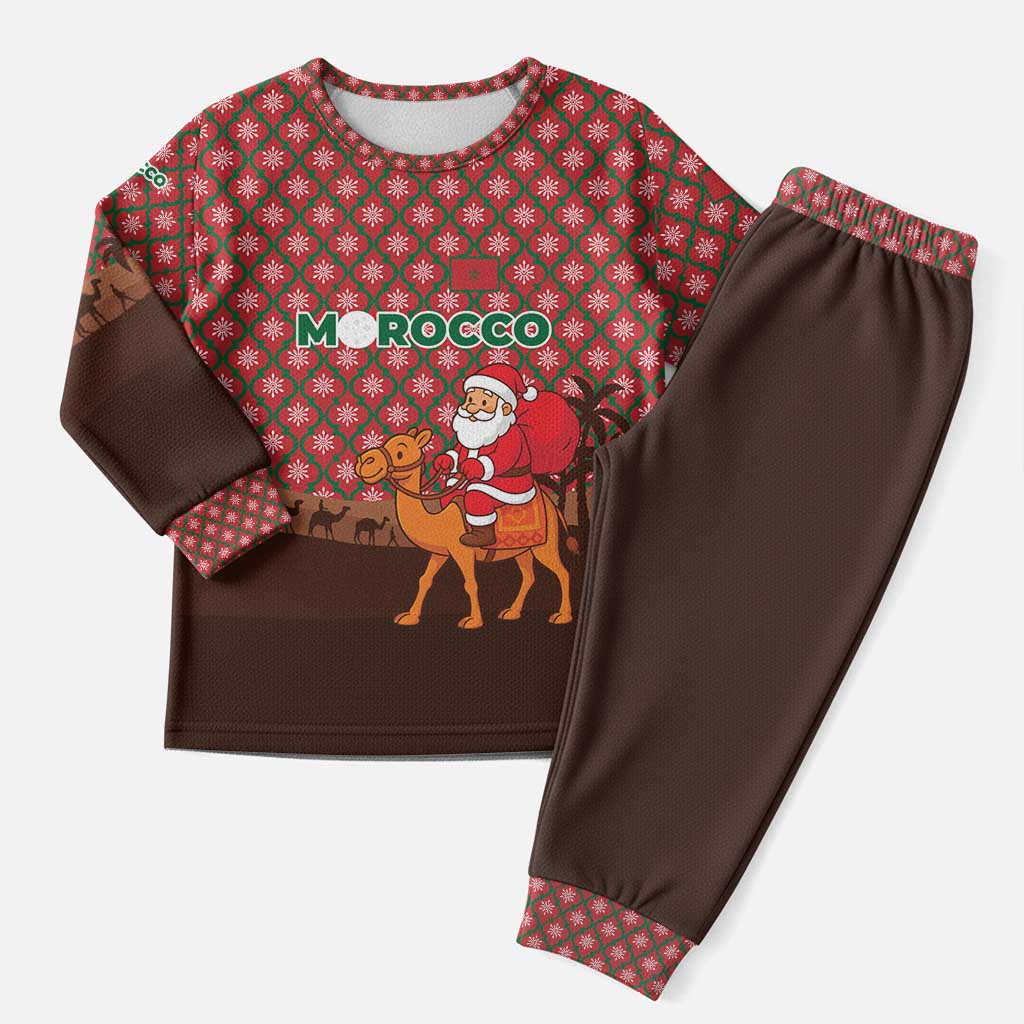 Morocco Christmas Pajama Set Santa Claus Camel Caravan Desert Scene - African Pride