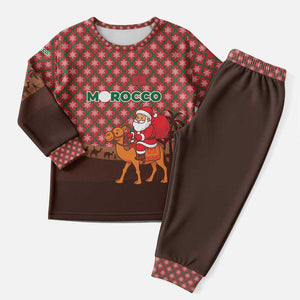 Morocco Christmas Pajama Set Santa Claus Camel Caravan Desert Scene - African Pride
