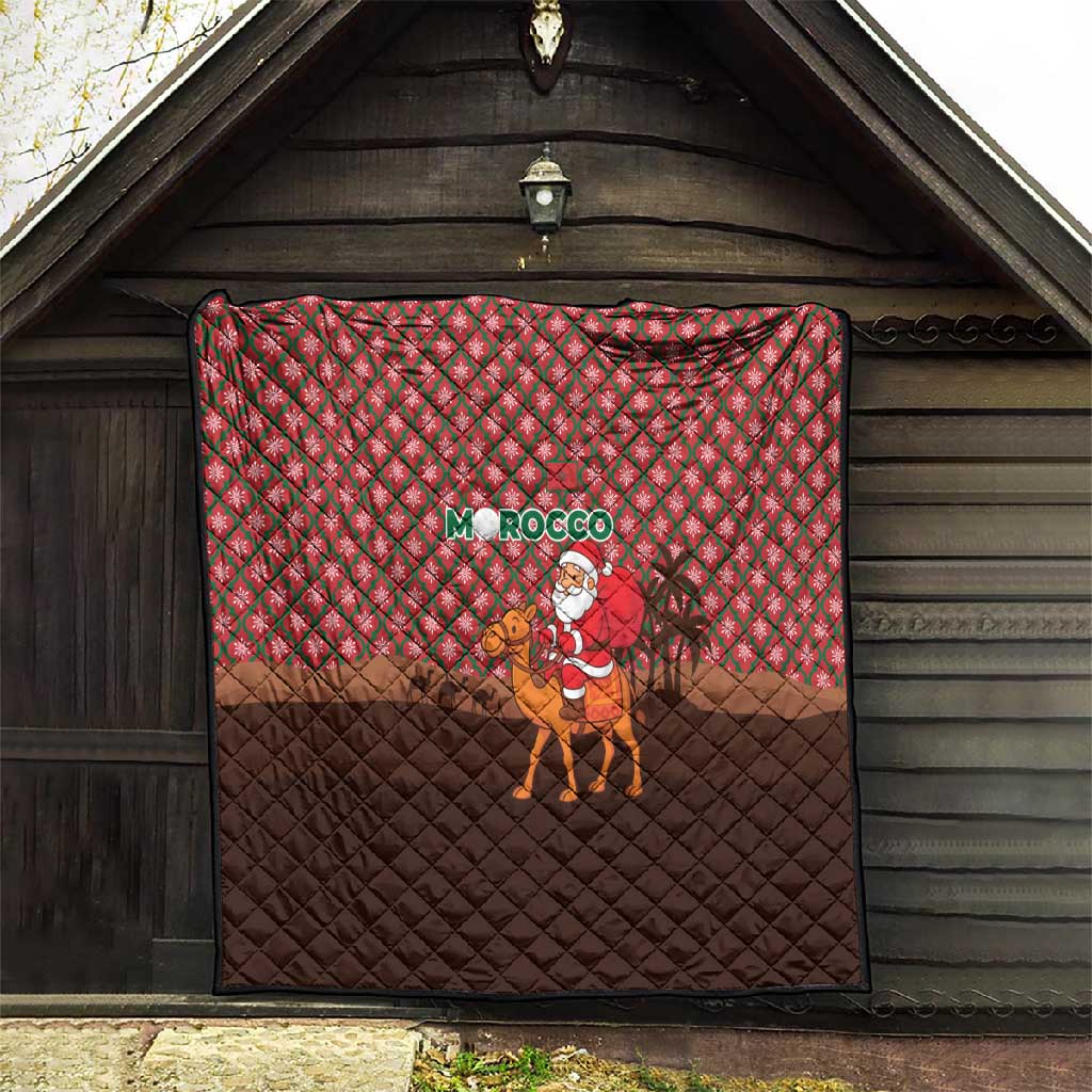 Morocco Christmas Quilt Santa Claus Camel Caravan Desert Scene - African Pride