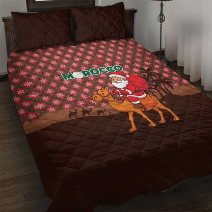 Morocco Christmas Quilt Bed Set Santa Claus Camel Caravan Desert Scene - African Pride
