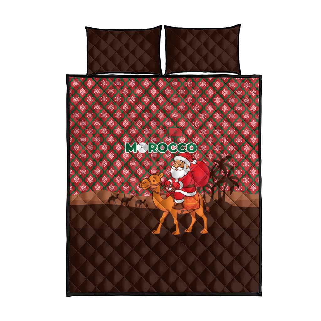 Morocco Christmas Quilt Bed Set Santa Claus Camel Caravan Desert Scene - African Pride