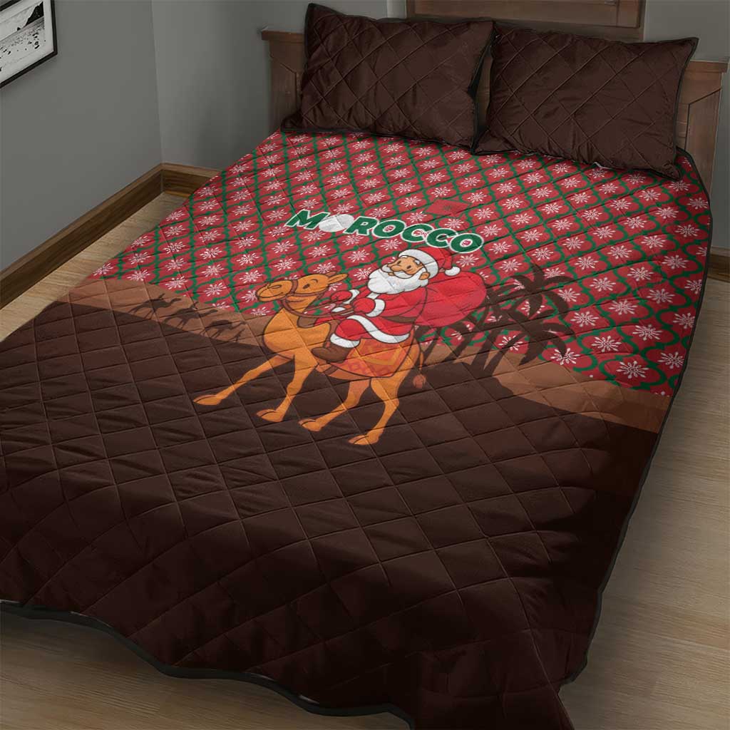 Morocco Christmas Quilt Bed Set Santa Claus Camel Caravan Desert Scene - African Pride