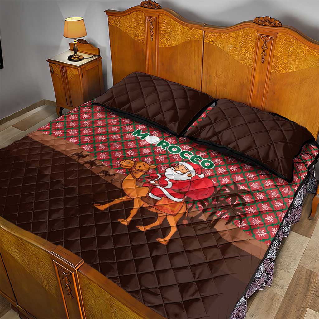 Morocco Christmas Quilt Bed Set Santa Claus Camel Caravan Desert Scene - African Pride