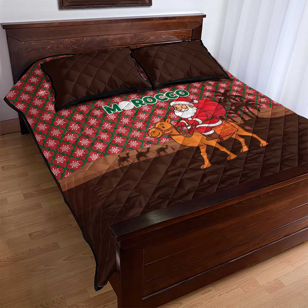 Morocco Christmas Quilt Bed Set Santa Claus Camel Caravan Desert Scene - African Pride