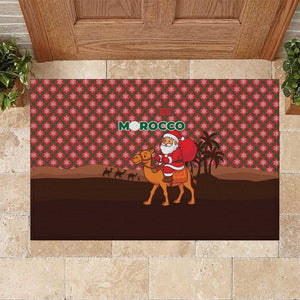 Morocco Christmas Rubber Doormat Santa Claus Camel Caravan Desert Scene - African Pride