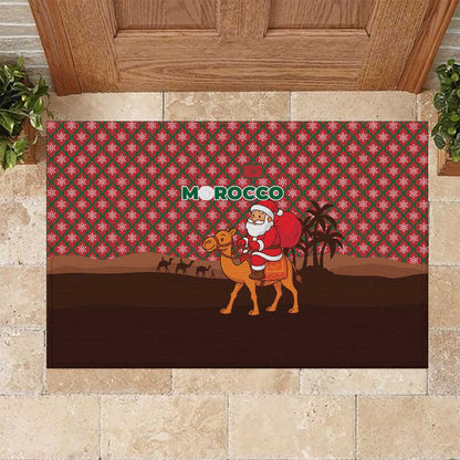 Morocco Christmas Rubber Doormat Santa Claus Camel Caravan Desert Scene - African Pride