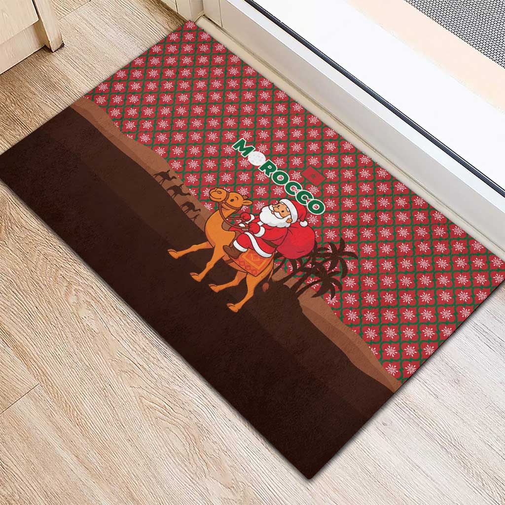 Morocco Christmas Rubber Doormat Santa Claus Camel Caravan Desert Scene - African Pride