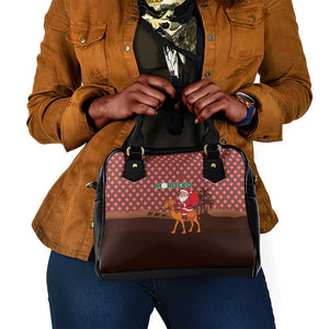 Morocco Christmas Shoulder Handbag Santa Claus Camel Caravan Desert Scene - African Pride