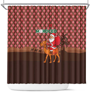 Morocco Christmas Shower Curtain Santa Claus Camel Caravan Desert Scene - African Pride