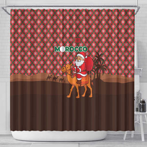 Morocco Christmas Shower Curtain Santa Claus Camel Caravan Desert Scene - African Pride