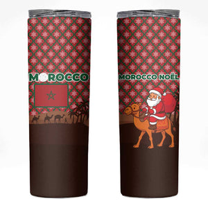 Morocco Christmas Skinny Tumbler Santa Claus Camel Caravan Desert Scene - African Pride