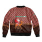 Morocco Christmas Sleeve Zip Bomber Jacket Santa Claus Camel Caravan Desert Scene - African Pride