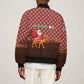 Morocco Christmas Sleeve Zip Bomber Jacket Santa Claus Camel Caravan Desert Scene - African Pride