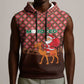 Morocco Christmas Sleeveless Hoodie Santa Claus Camel Caravan Desert Scene - African Pride