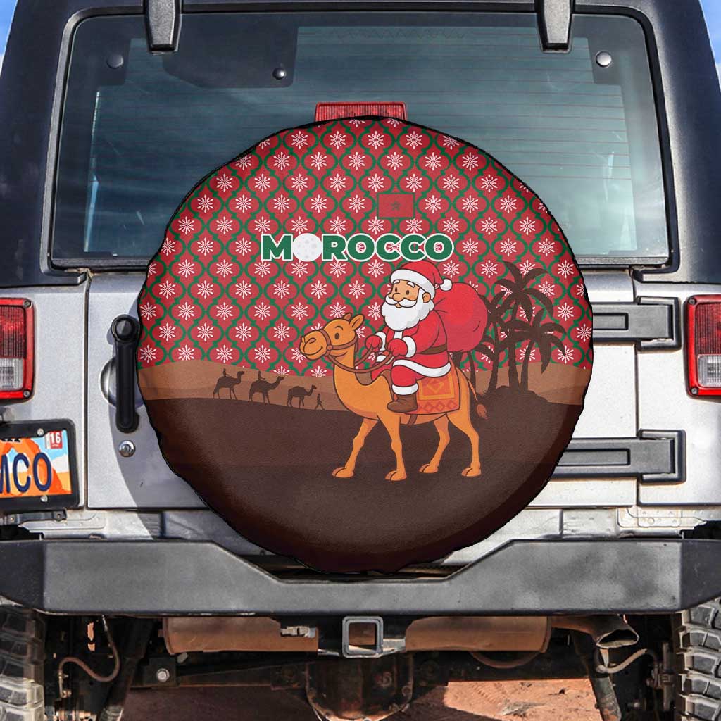Morocco Christmas Spare Tire Cover Santa Claus Camel Caravan Desert Scene - African Pride