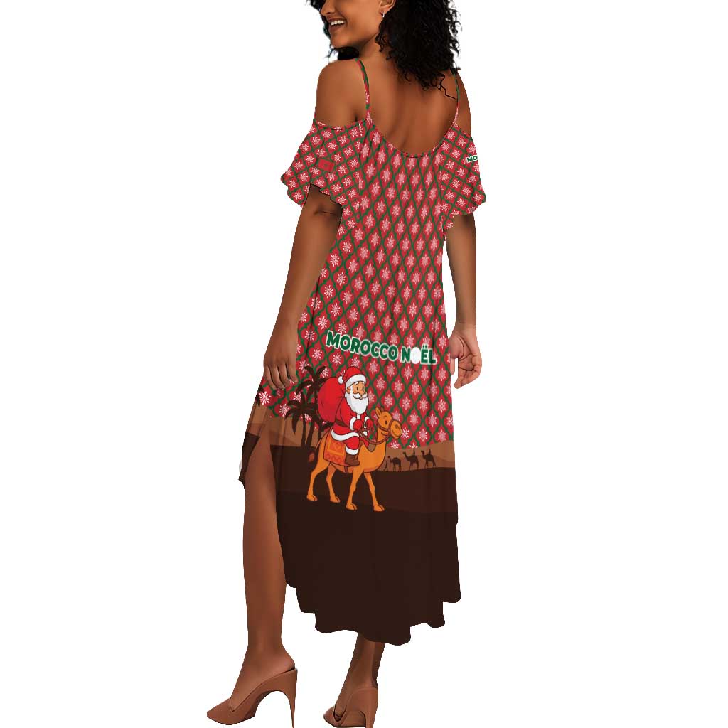 Morocco Christmas Summer Maxi Dress Santa Claus Camel Caravan Desert Scene - African Pride