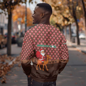 Morocco Christmas Sweatshirt Santa Claus Camel Caravan Desert Scene - African Pride