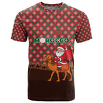 Morocco Christmas T shirt Santa Claus Camel Caravan Desert Scene - African Pride