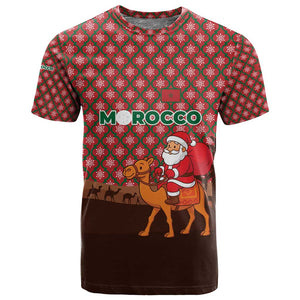Morocco Christmas T shirt Santa Claus Camel Caravan Desert Scene - African Pride